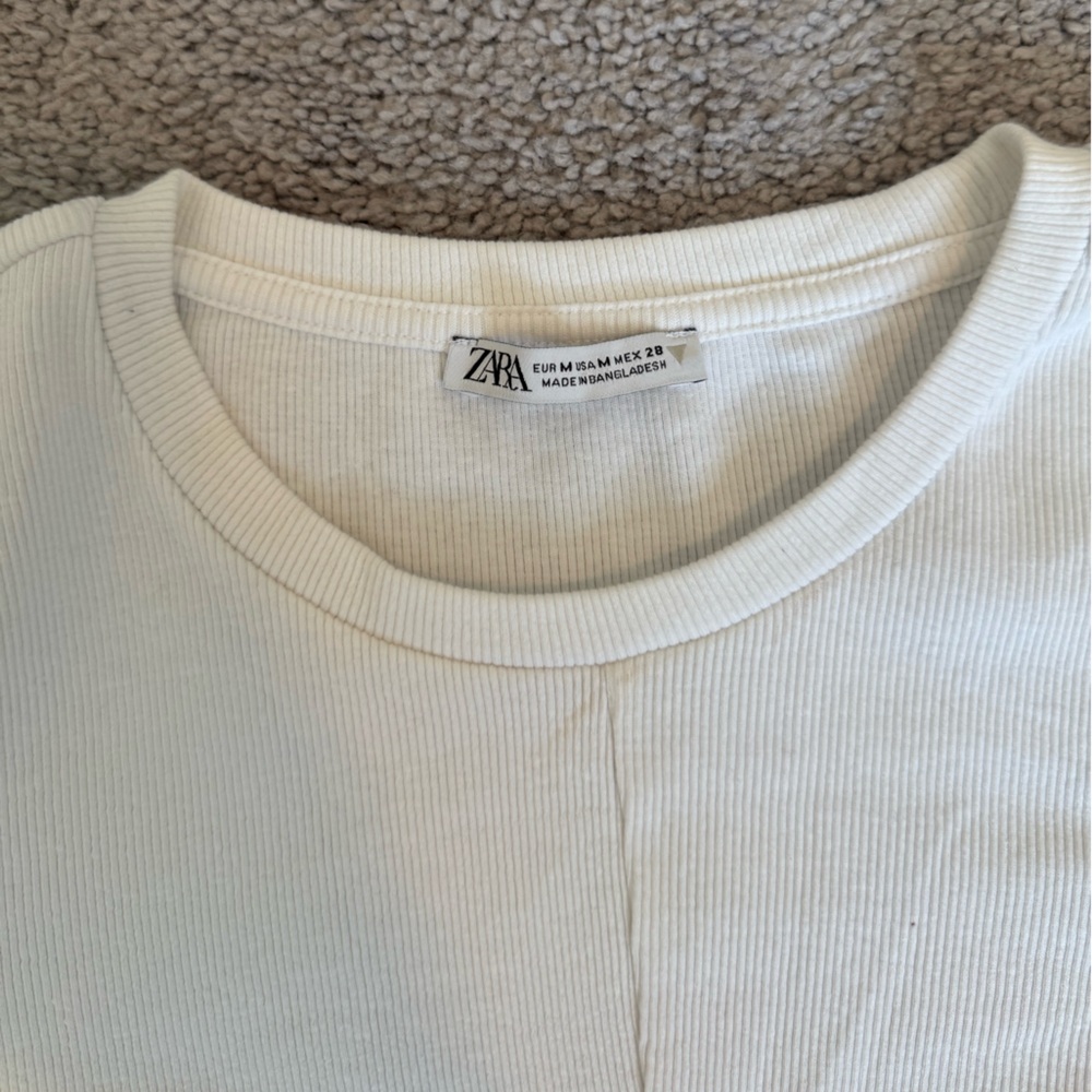 Off-White Ribbed Top - Picture 2 of 7